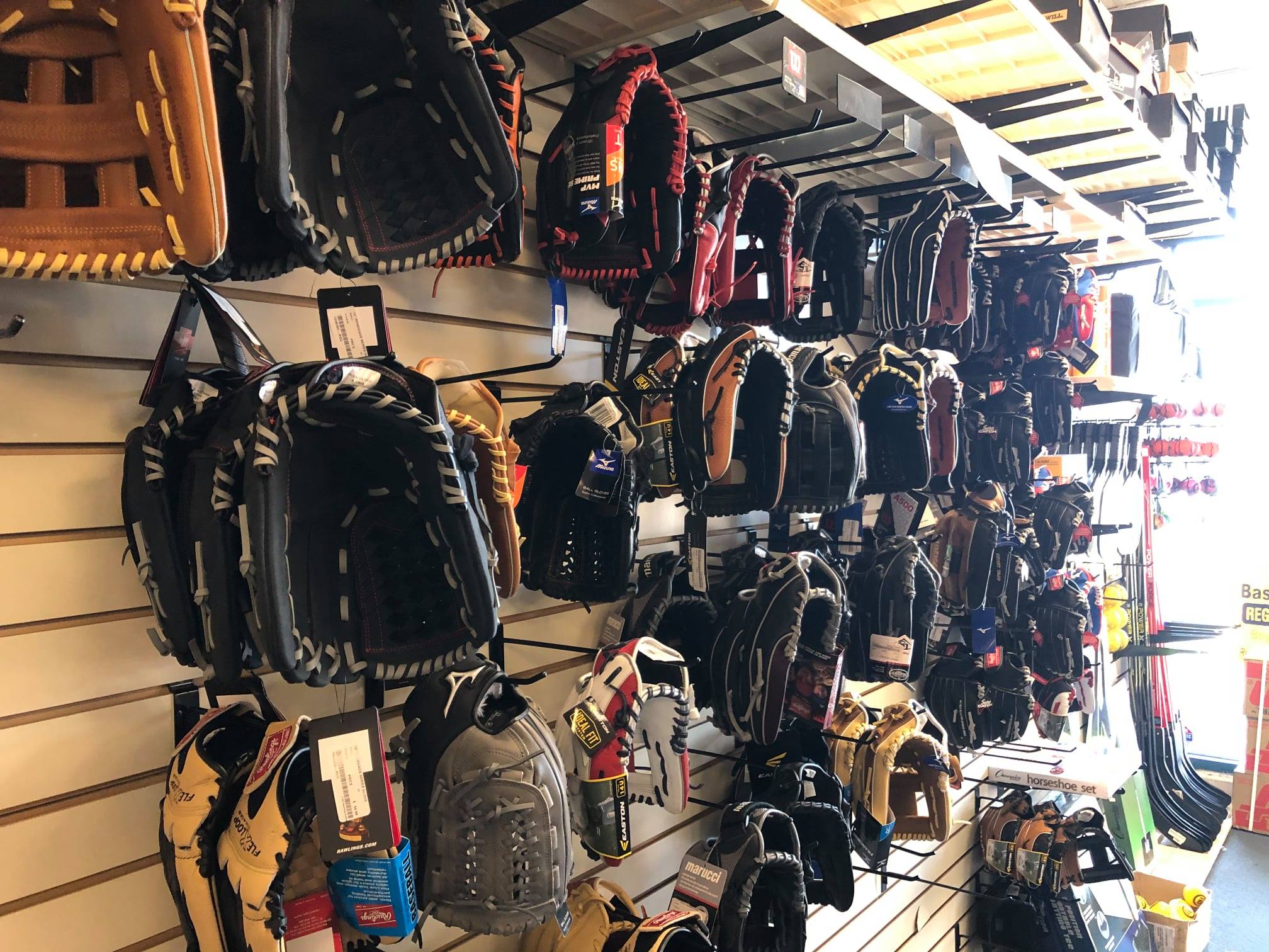 C&M Sporting Goods baseball glove selection